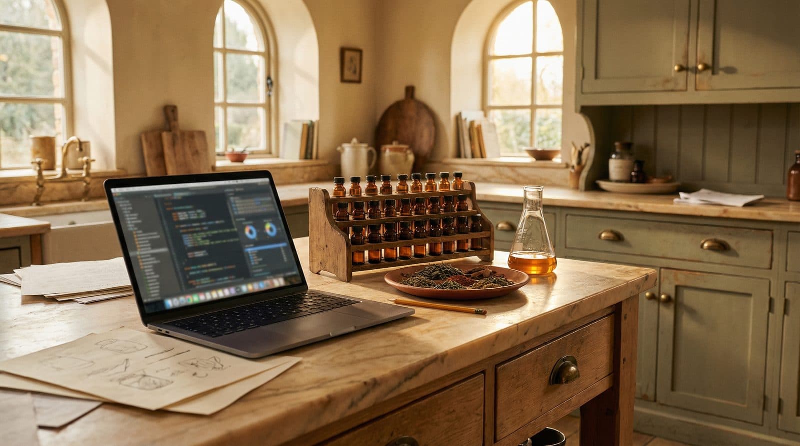 Data science laboratory with code and sample analysis