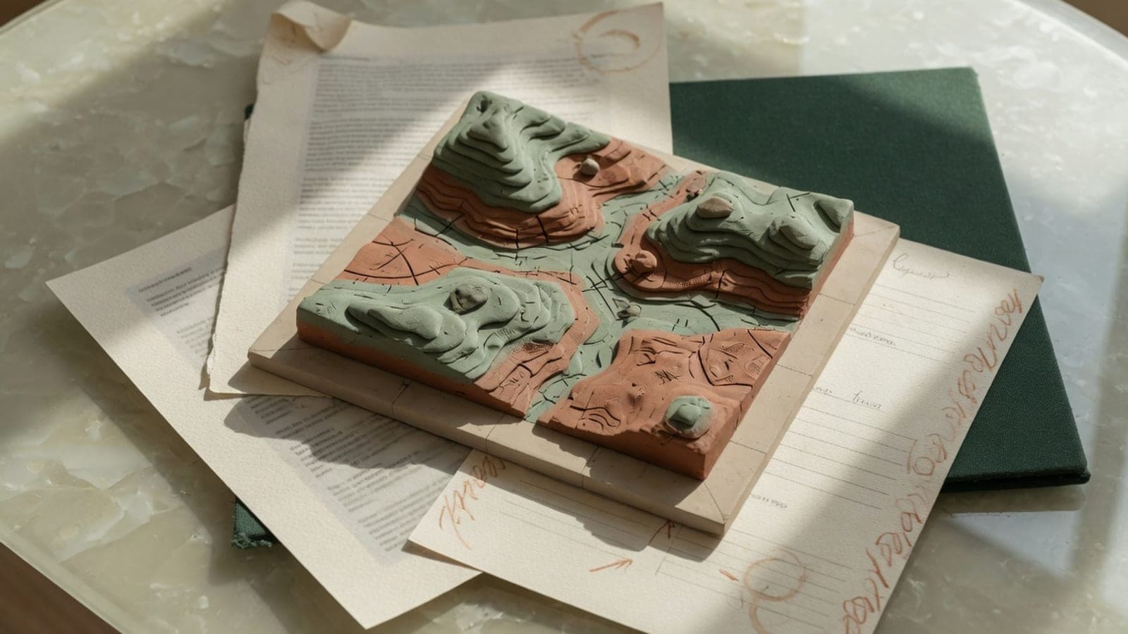 Clay contour model of a preference map among open research reports