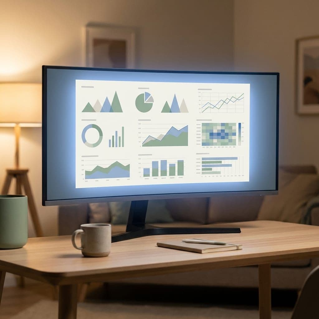 Analytics dashboard on modern display