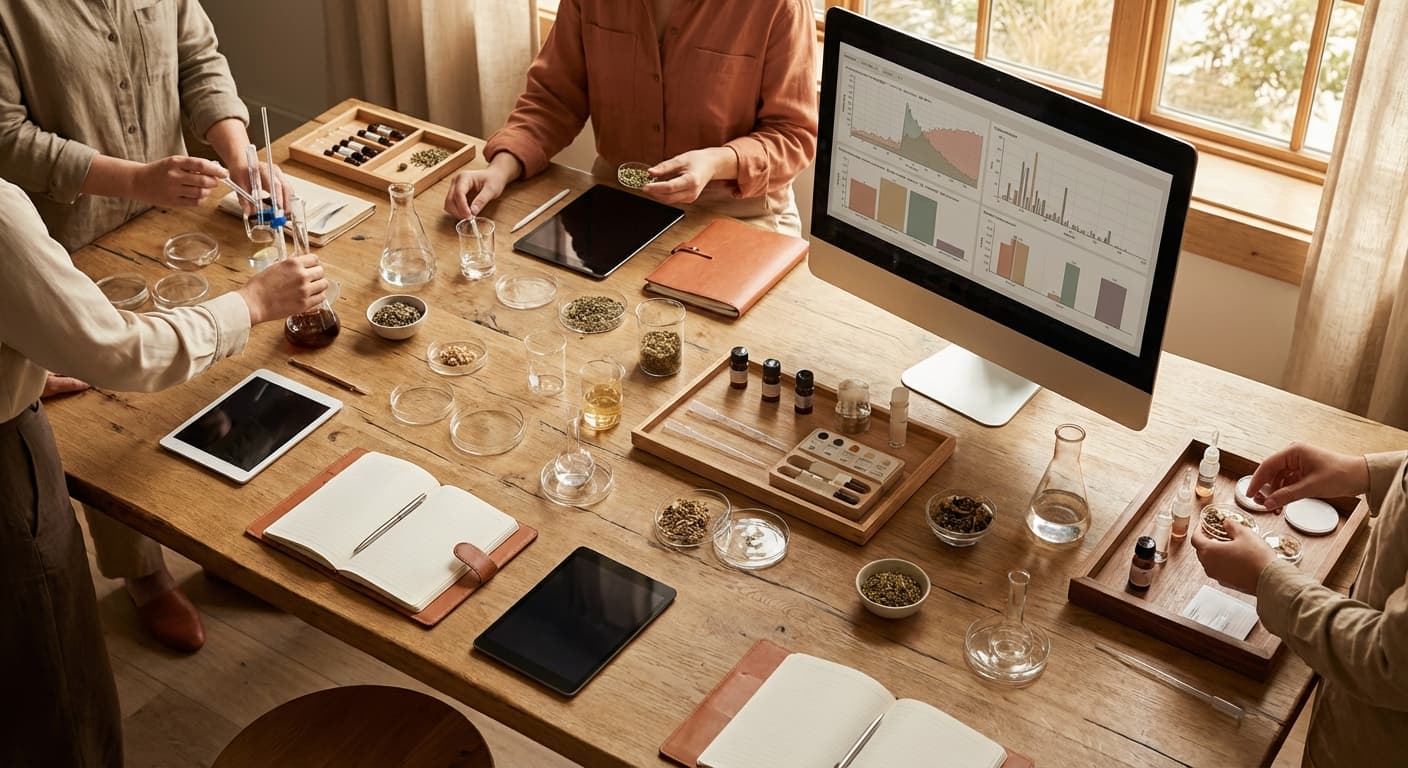 Professionals collaborating in a modern seminar environment